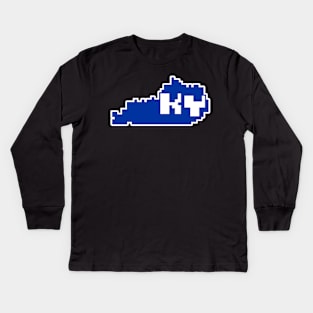 Kentucky 8-bit Pixels Kids Long Sleeve T-Shirt